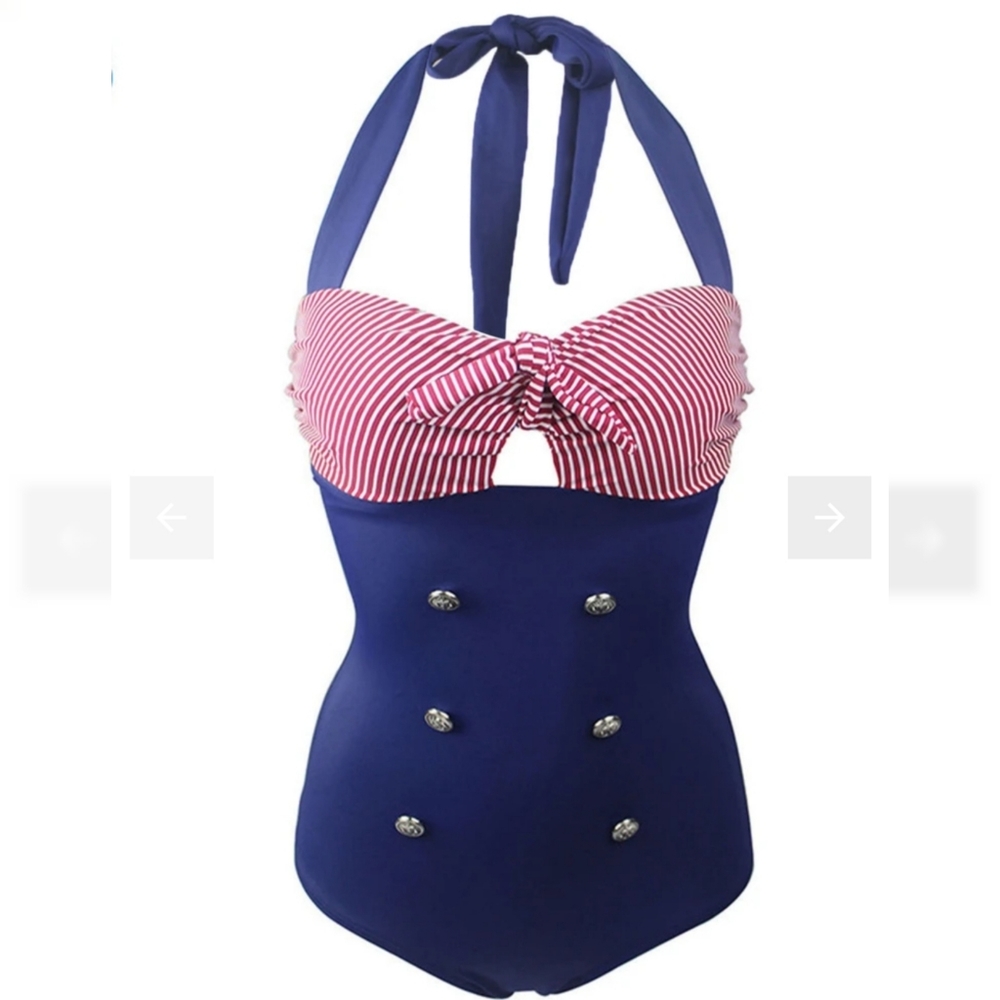Vintage striped sailor one piece